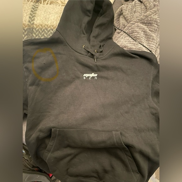 Yeezy Mafia SZN Black Hooded Sweatshirt Size XL (small Snag/hole Top Left) - Picture 3 of 8
